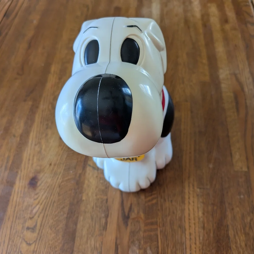 Vintage Plastic Dog Treat Jar - 1991 - Works